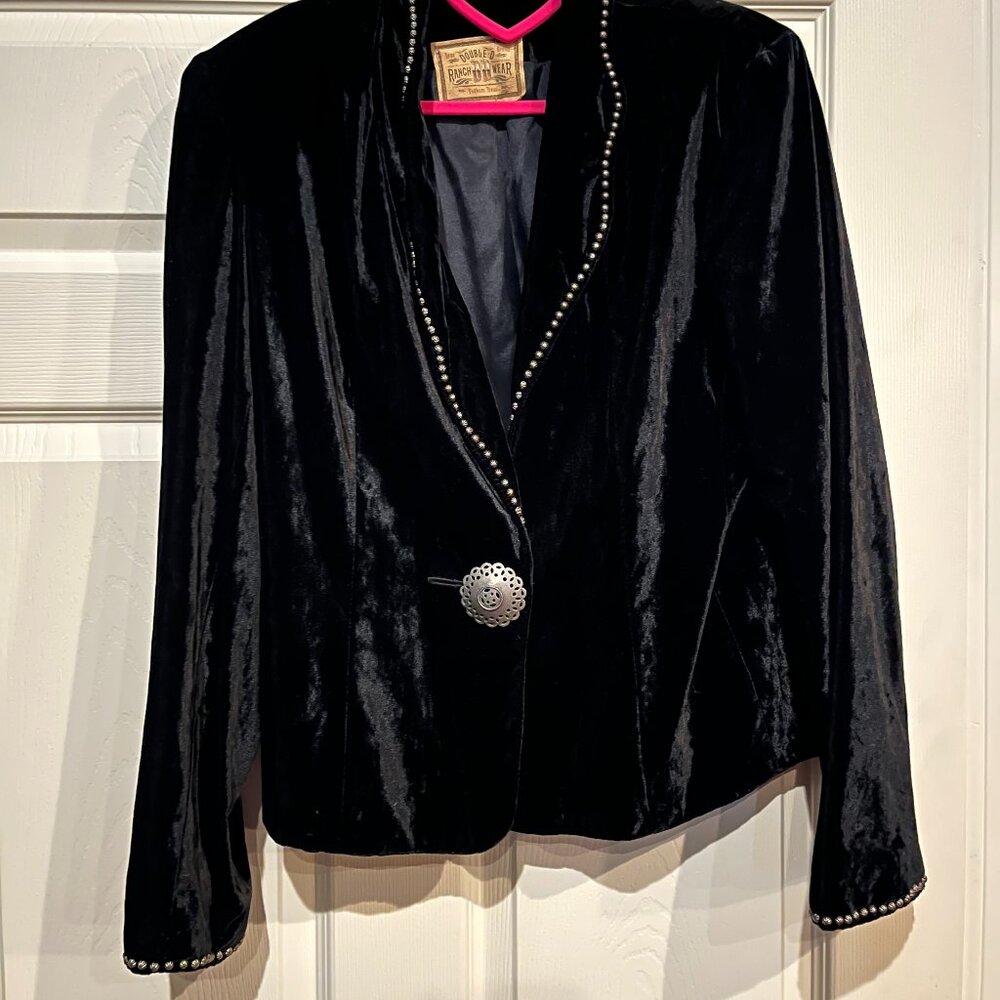 Double D Ranch Wear Vintage Velvet Jacket Size Large
